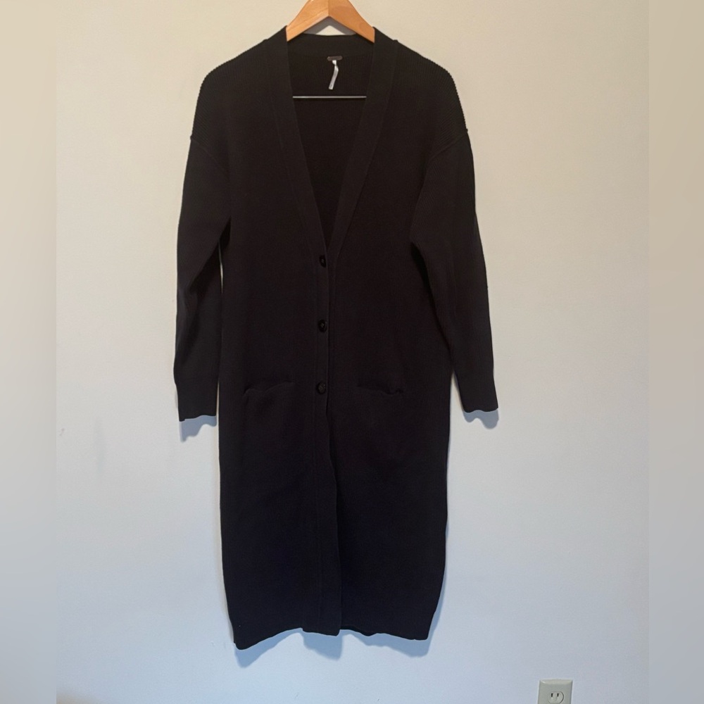 Free People Black Knit Cardigan